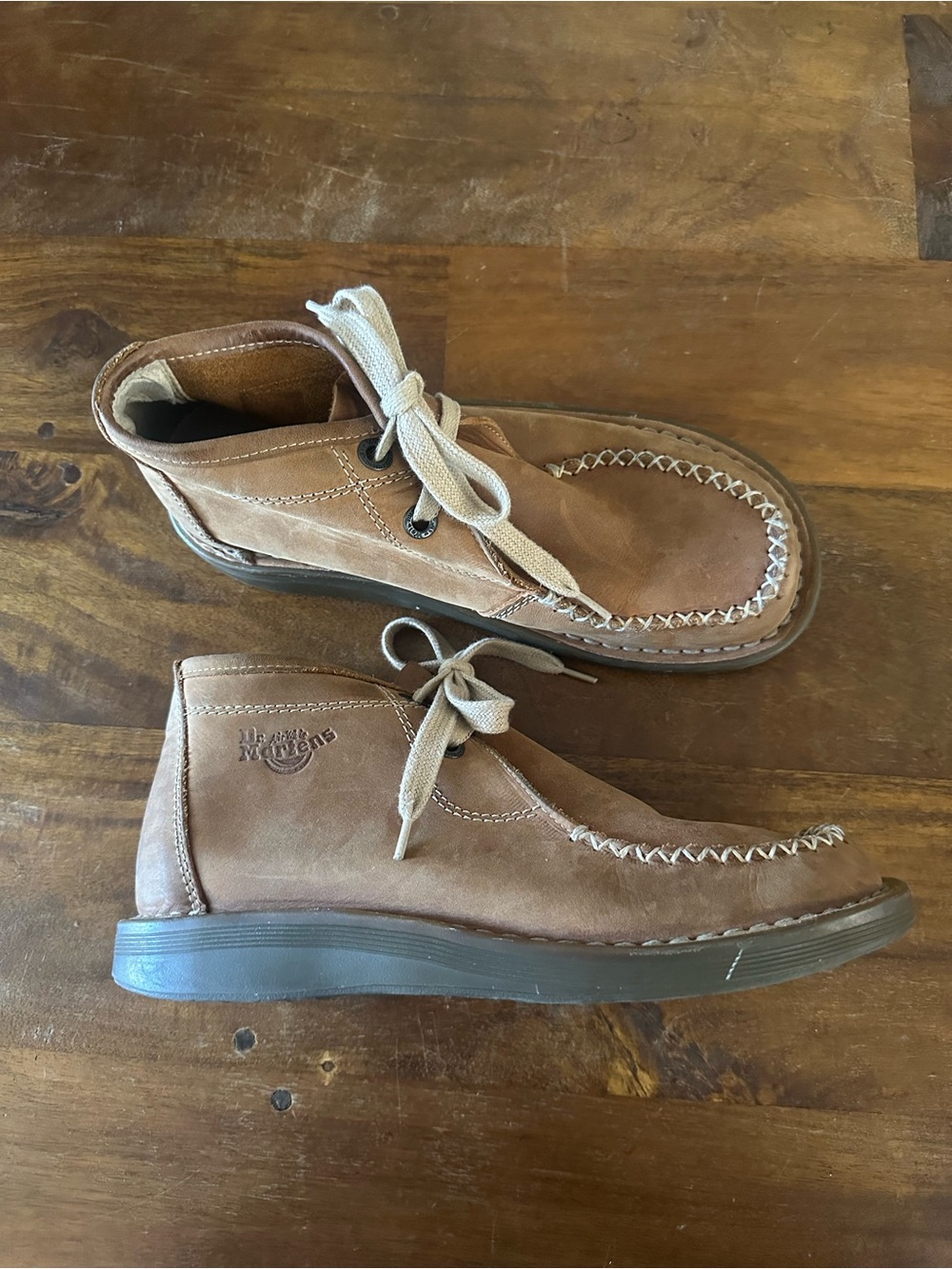 Dr Martens moc toe chukka boots pull on leather shoes US M6 W7 Con 38